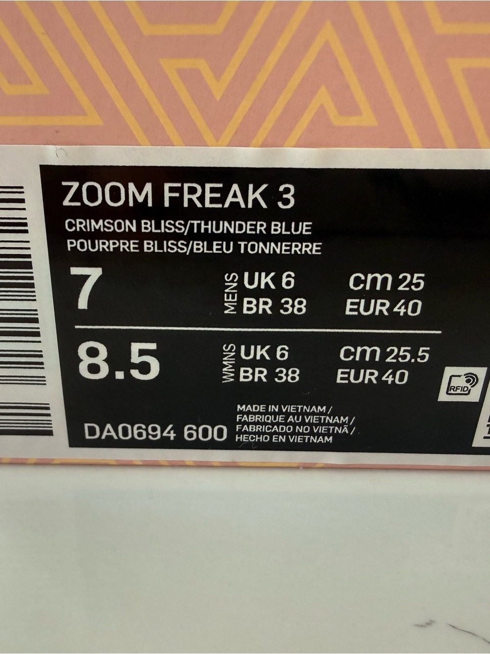Nike Zoom Freak 3 Crimson Bliss/Thunder Blue NIB - Picture 7 of 10